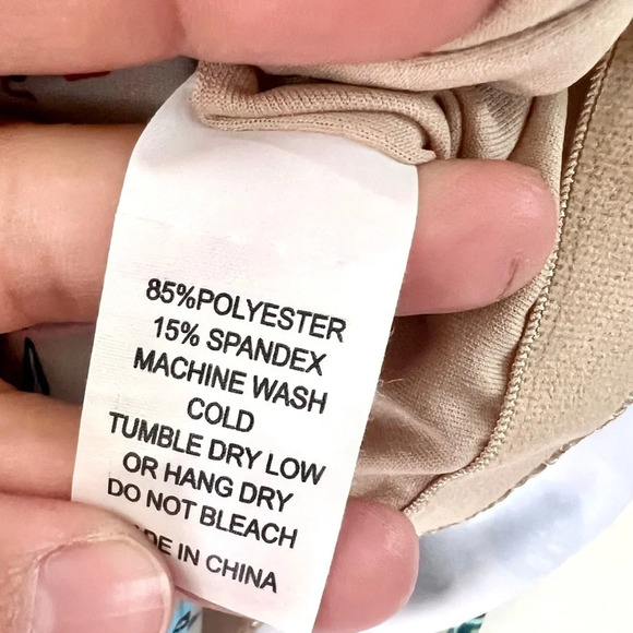 Kortni Jeane Taupe Moth Pattern Ruffle Strap Swim Tank Mix & Match Medium - Picture 8 of 8